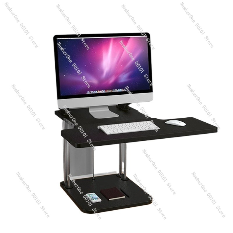 Desk Setup Laptop And Monitor - デスクトップワークステーション用の高さ調節可能なスタンディングデスクコンバーター、人間工学に基づいたオフィスセットアップのためのラップトップおよびモニターライザー