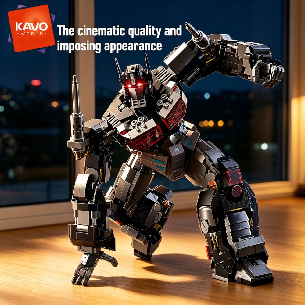 Desk Setup Build - KAVOWORLD 2045ピース 未来メカロボット組み立てブロックおもちゃセット テクニカルプレミアム ダークポーズ可能 SFメカ戦士