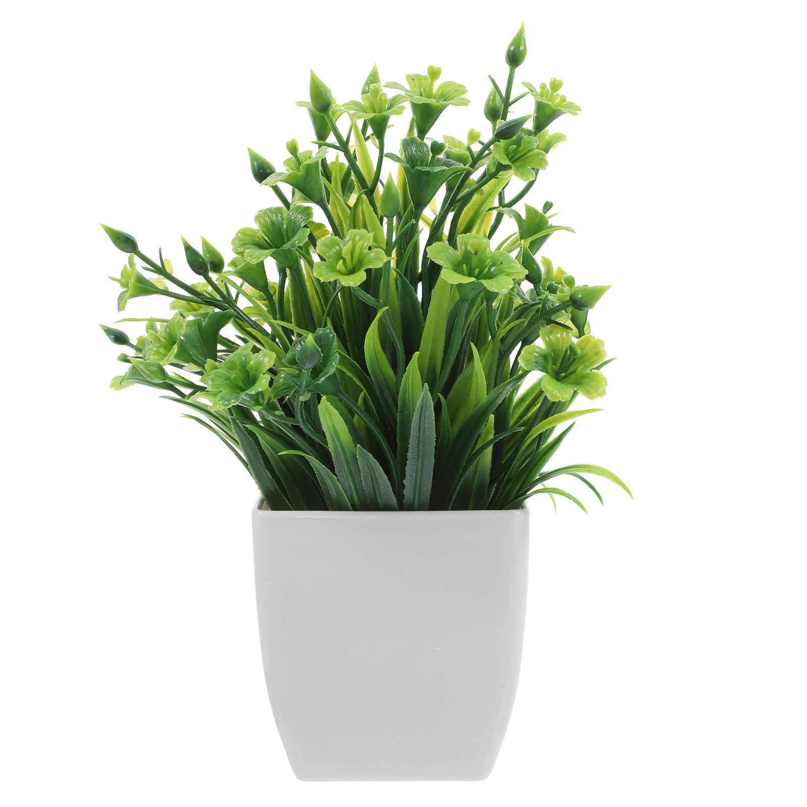 Plant Pot Small Desk - リアルな造花、小型の観葉植物、室内用、デスクやオフィスの装飾に最適、プラスチック製、観葉植物の模造品、小さな人工観葉植物。
