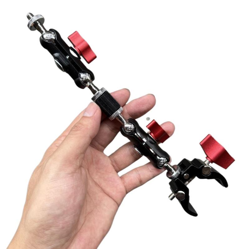 Monitor Arm Clamp - [SU]1セット メタルスーパークランプ ダブルボールヘッド マジックアーム 写真撮影アクセサリー カメラ