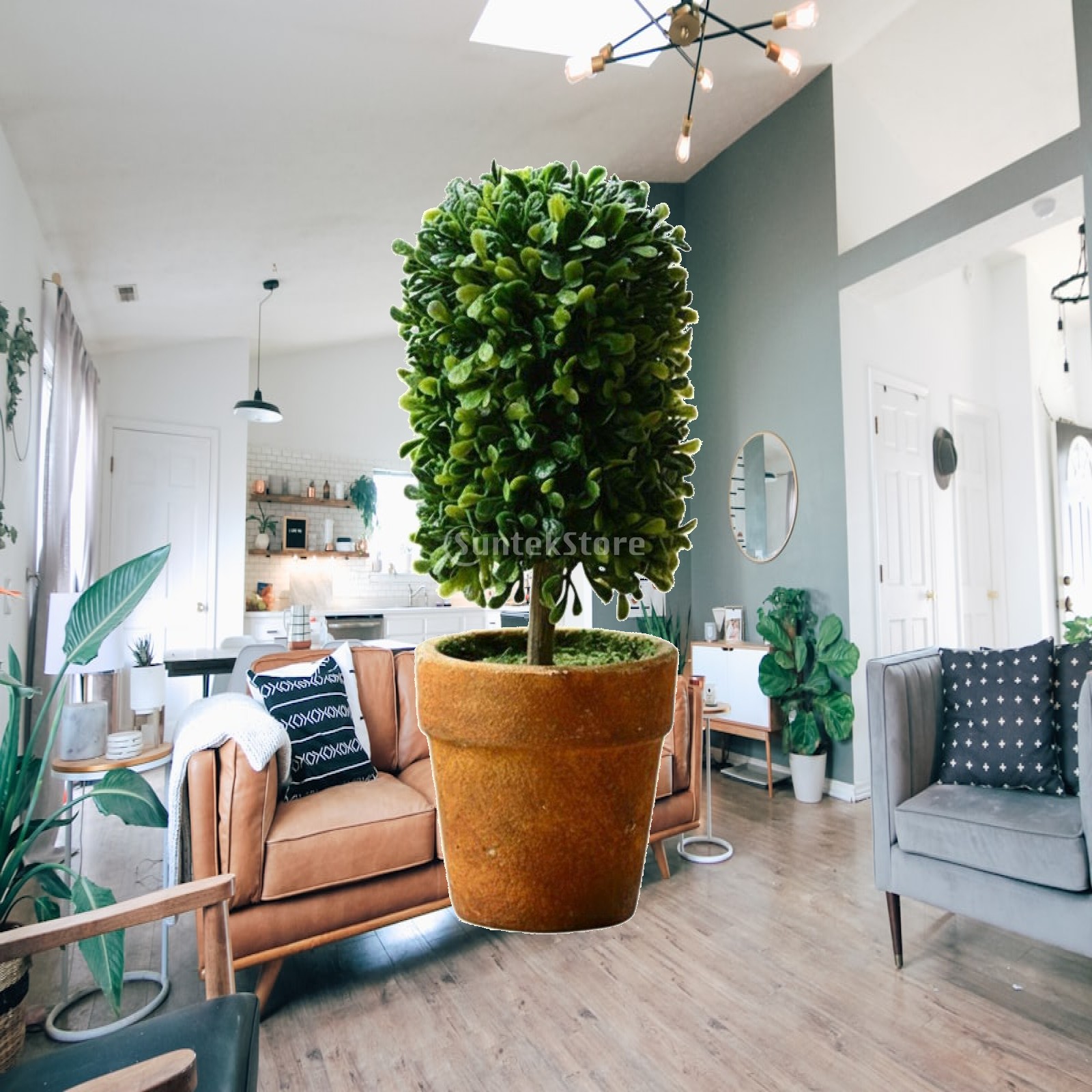 Plant Pot Small Desk - 小さな人工植物鉢、低メンテナンス、デスクトップ植物飾り、リアルな外観の鉢植えトピアリー、オフィスデスク、リビングルーム、屋内用