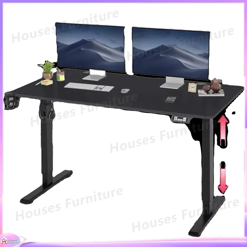 Desk Setup Pc And Laptop - 大型ゲーミングコンピューターデスク RGB LEDライト付き 高さ調節可能 人間工学に基づいたデザイン PC/ラップトップセットアップ