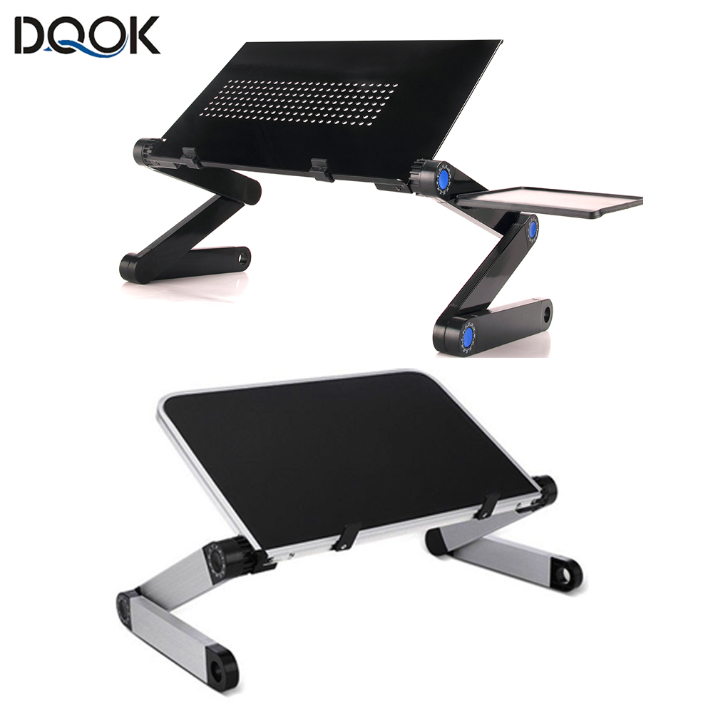 Desk Setup Notebook - 調節可能なラップトップデスクスタンドポータブルアルミ人間工学に基づいたラップデスクテレビベッドソファ PC ノートブックテーブルデスクスタンドとマウスパッド