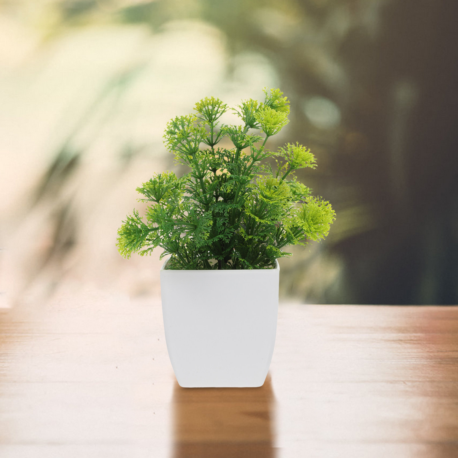 Plant Pot Small Desk - 長持ちする人工盆栽、室内用人工植物、小型鉢植え、リアルな外観、手入れ不要、棚や机に置ける。