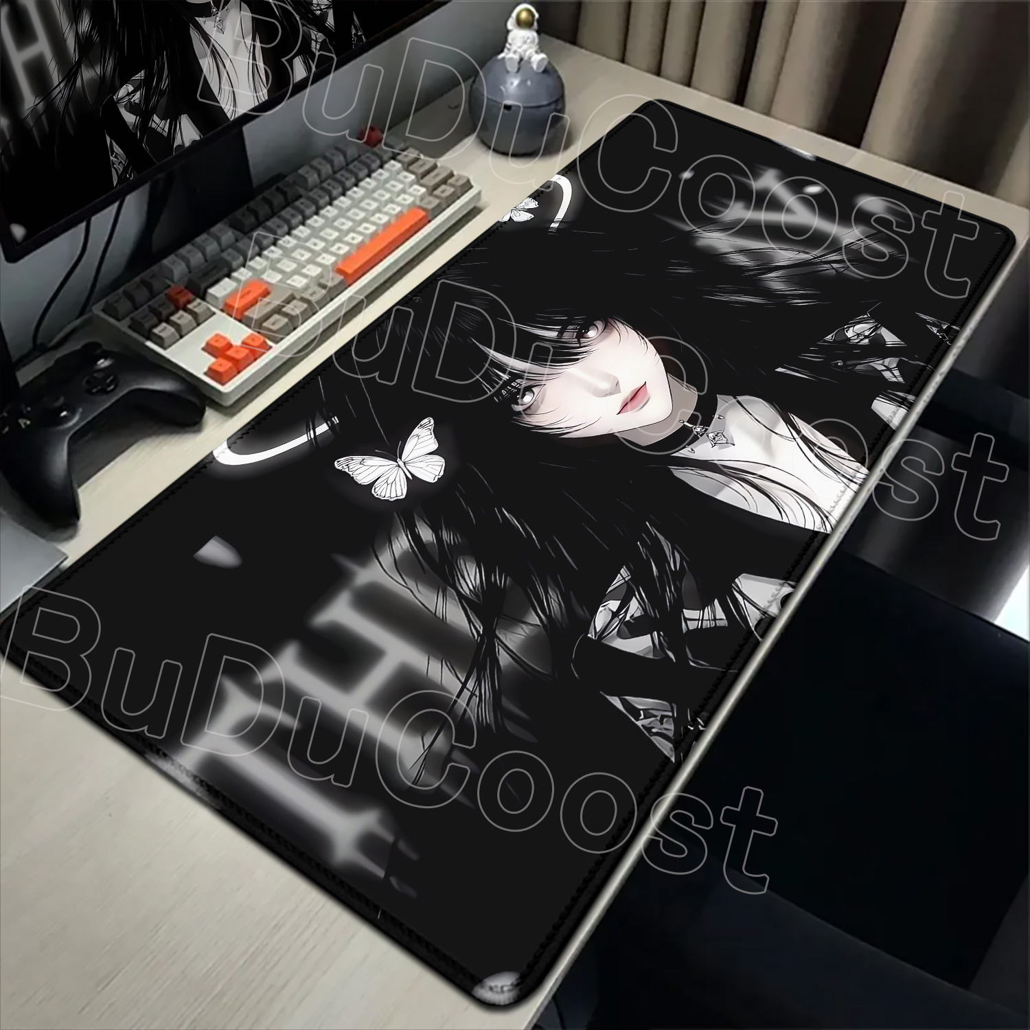 Desk Setup Dark - 新入荷 HD ダークアニメガール マウスパッド 大型 パソコン