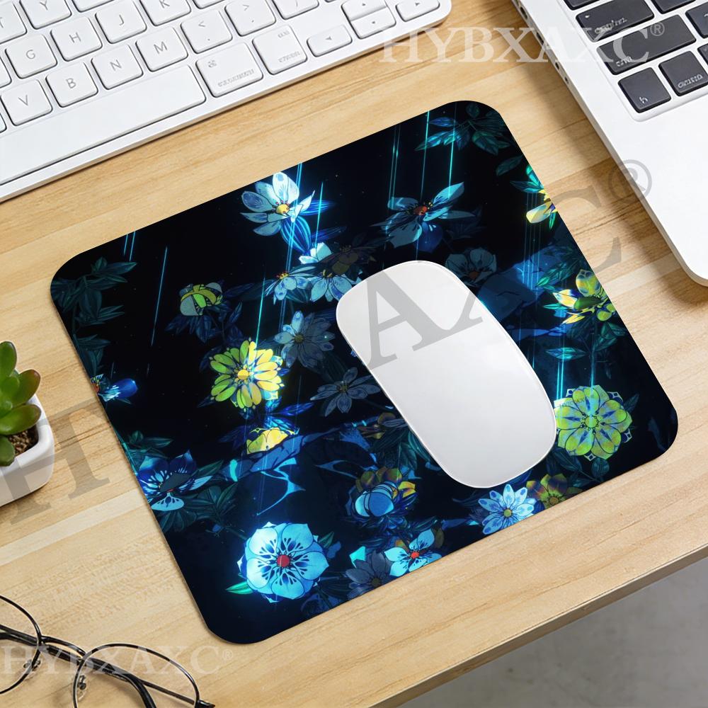 Desk Setup Dark - HYBXAXC ダークフローラルマンガ背景マウスパッドデスクマット、オフィスや家庭用、仕事用のモダンなマウスパッド、コンピューターアクセサリー