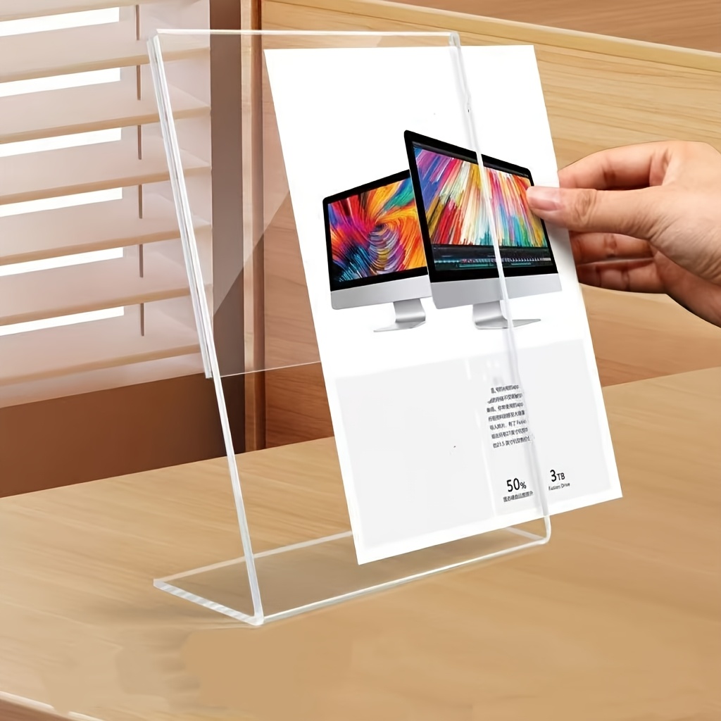 4個入り透明メニューホルダー 両面クリアアクリルプラスチック - Desk Setup Poster のレビューと価格