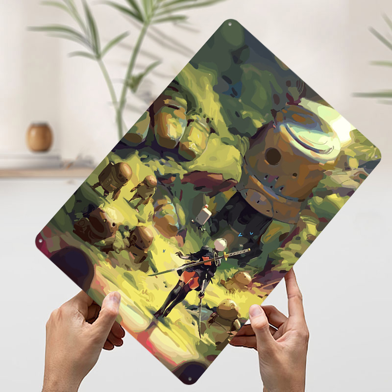 ニーア オートマタ: 2B in Forest メタルポスタ - Desk Setup Poster のレビューと価格