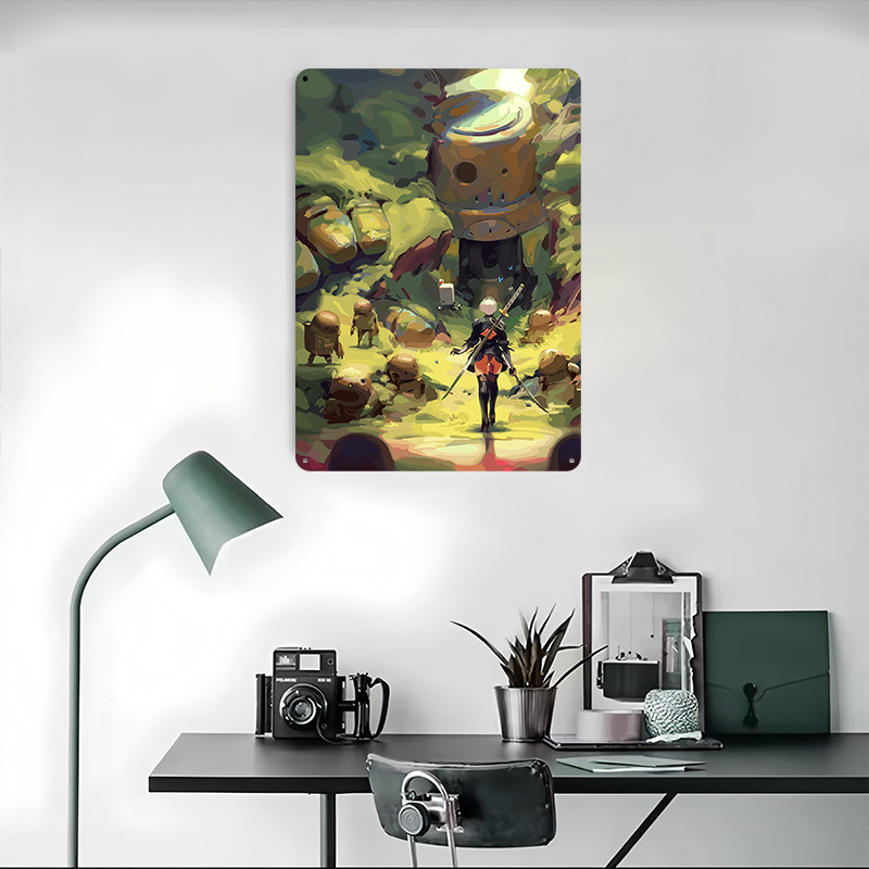 ニーア オートマタ: 2B in Forest メタルポスタ - Desk Setup Poster のレビューと価格