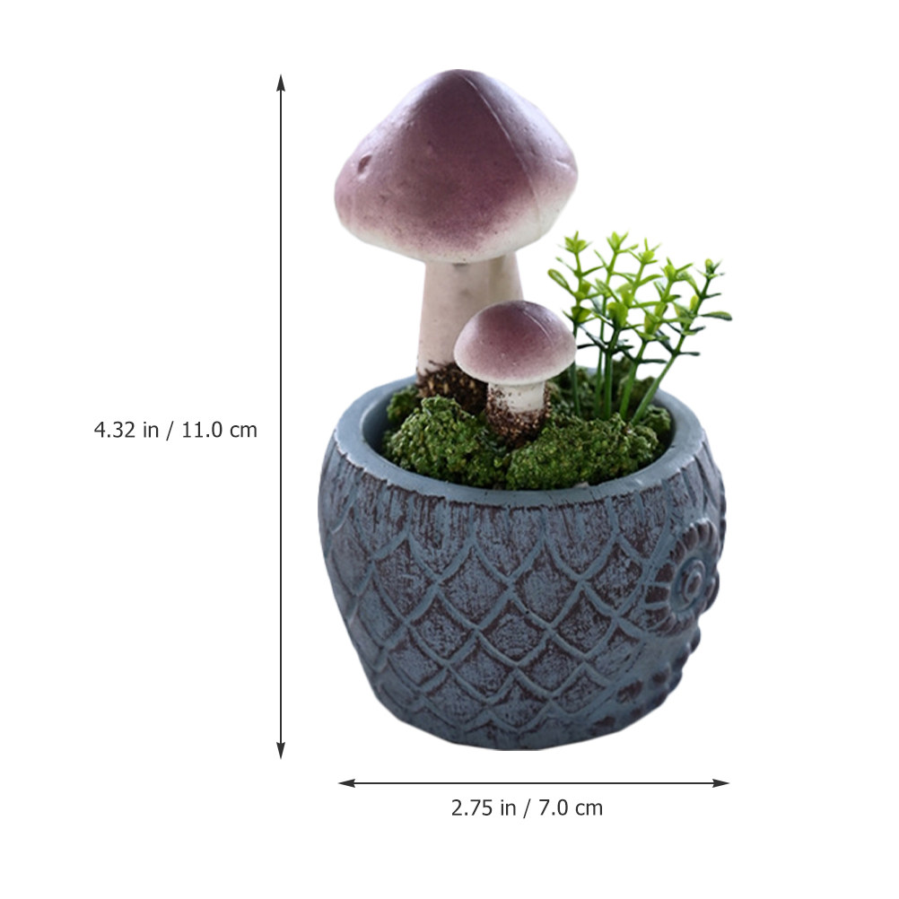 4個入り スカル顔の鉢植え人工キノコ装飾品。家庭やオフィスで - Plant Pot Small Desk のレビューと価格