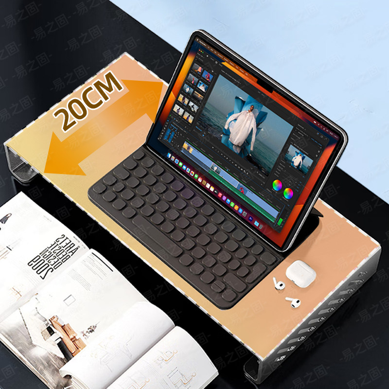 コンピューターモニタースタンドライザー人間工学に基づいたデス - Desk Setup Laptop And Monitor のレビューと価格