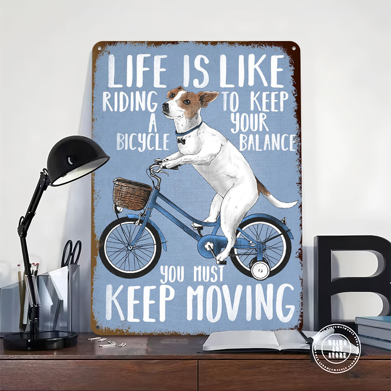 人生は自転車に乗るようなもの メタルポスター カスタムウォー - Desk Setup Poster のレビューと価格