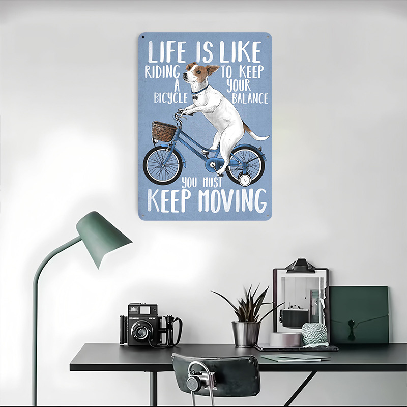 人生は自転車に乗るようなもの メタルポスター カスタムウォー - Desk Setup Poster のレビューと価格