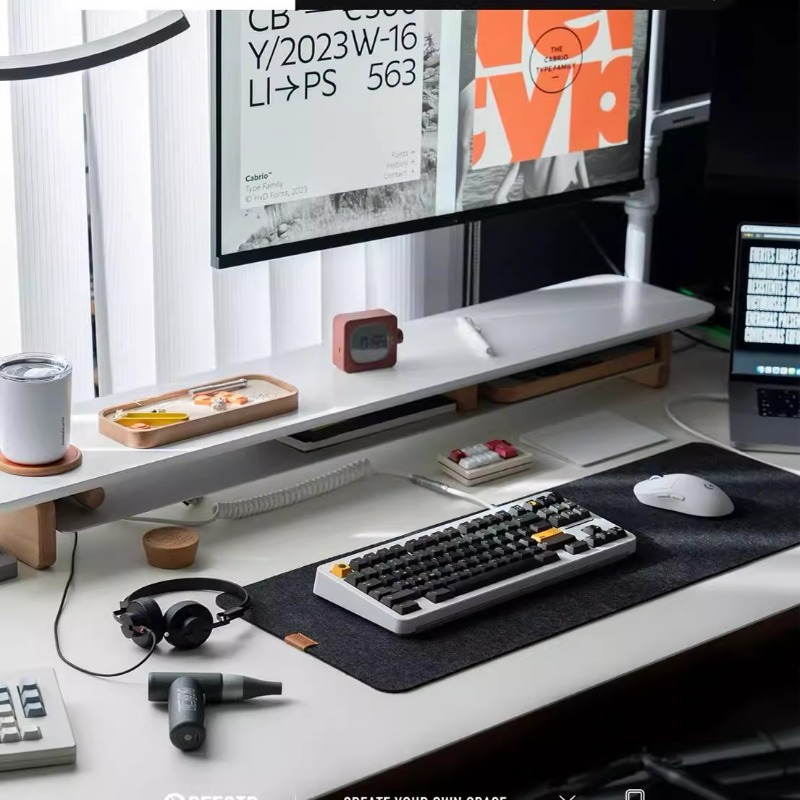 モダンなモニターライザースタンド人間工学に基づいたデスクシェ - Desk Setup Laptop And Monitor のレビューと価格