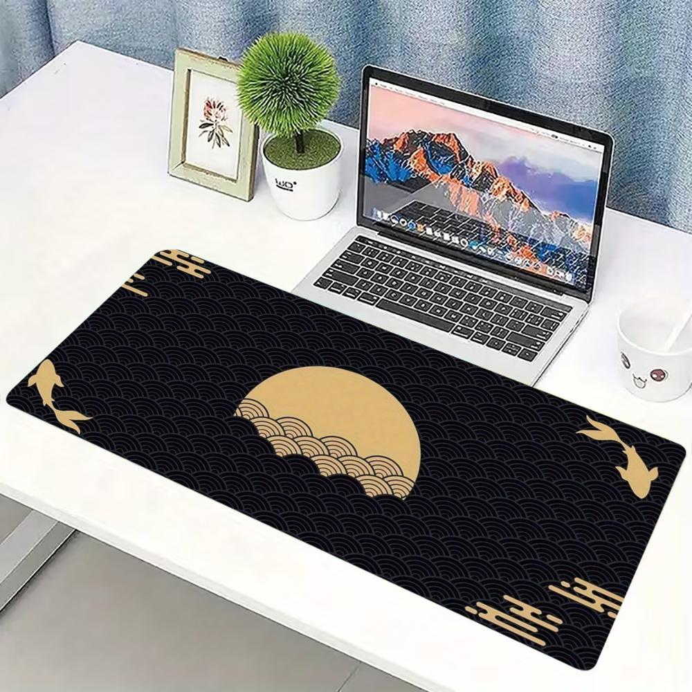 日本の金波月鯉柄拡張ゲーミングマウスパッド滑り止めゴム製大型 - Desk Setup Pc And Laptop のレビューと価格