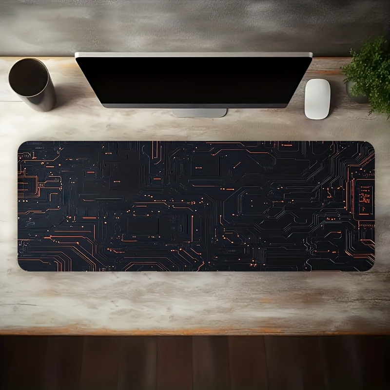 CIFBUY 大型ゲーミングマウスパッド オレンジブラック回 - Desk Setup Accessories Aesthetic のレビューと価格
