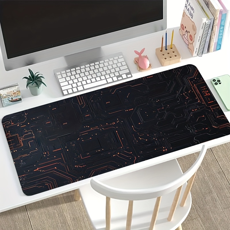 CIFBUY 大型ゲーミングマウスパッド オレンジブラック回 - Desk Setup Accessories Aesthetic のレビューと価格