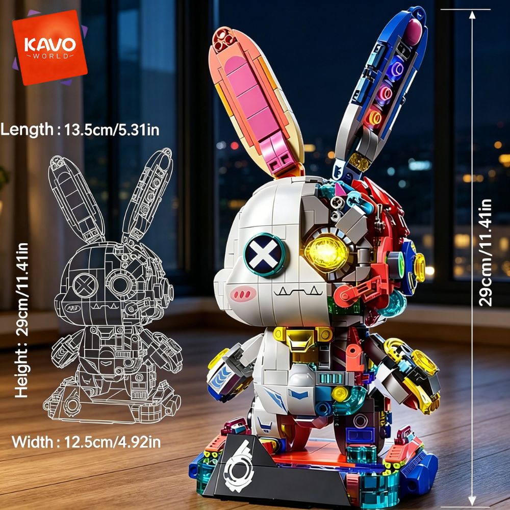 KAVOWORLD 1377ピース ロボットウサギ 組み立て - Desk Setup Build のレビューと価格