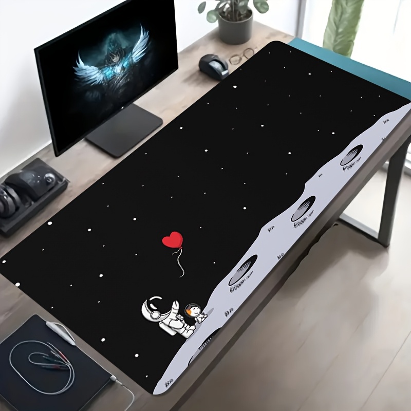 宇宙飛行士月宇宙特大ゲーミングマウスパッド滑り止めゴム製デス - Desk Setup Pc And Laptop のレビューと価格