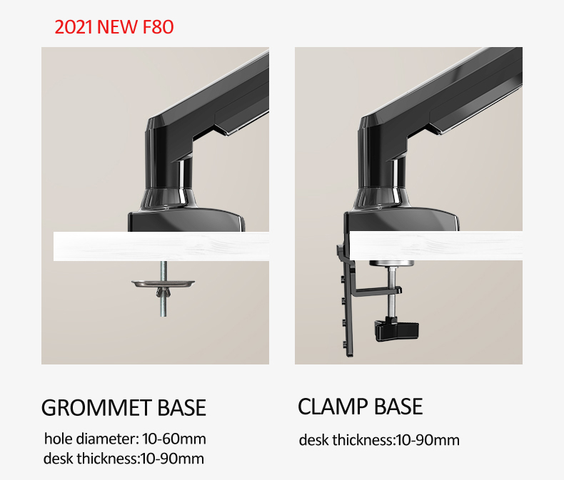 NEW NB F80 17-30インチ デスクトップLED  - Monitor Arm Clamp のレビューと価格