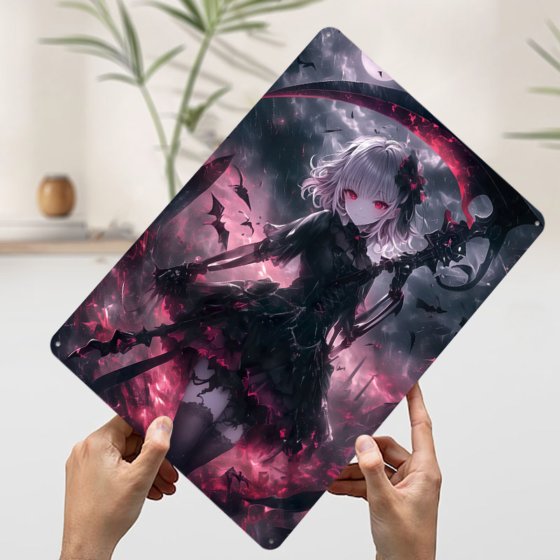 悪魔死神少女ポスター カスタムウォールアート ヴィンテージメ - Desk Setup Poster のレビューと価格