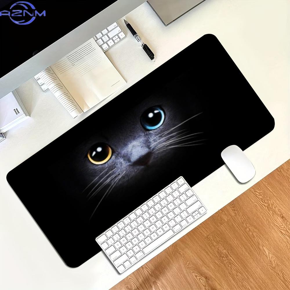 ダークキャットアイズ大型ゲーミングマウスパッド、滑り止めゴム - Desk Setup Dark のレビューと価格