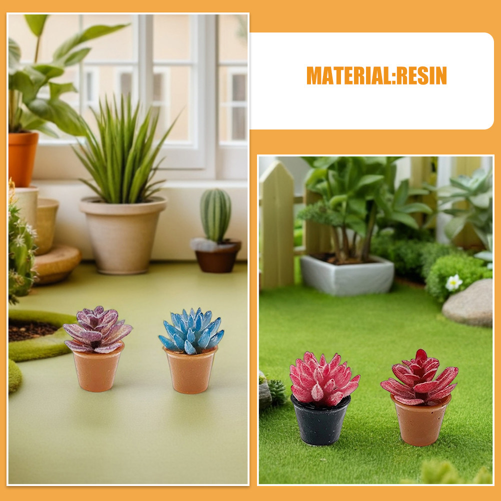 24個入り ミニ多肉植物鉢 人工多肉植物 デコレーション用花 - Desk Setup With Plants のレビューと価格