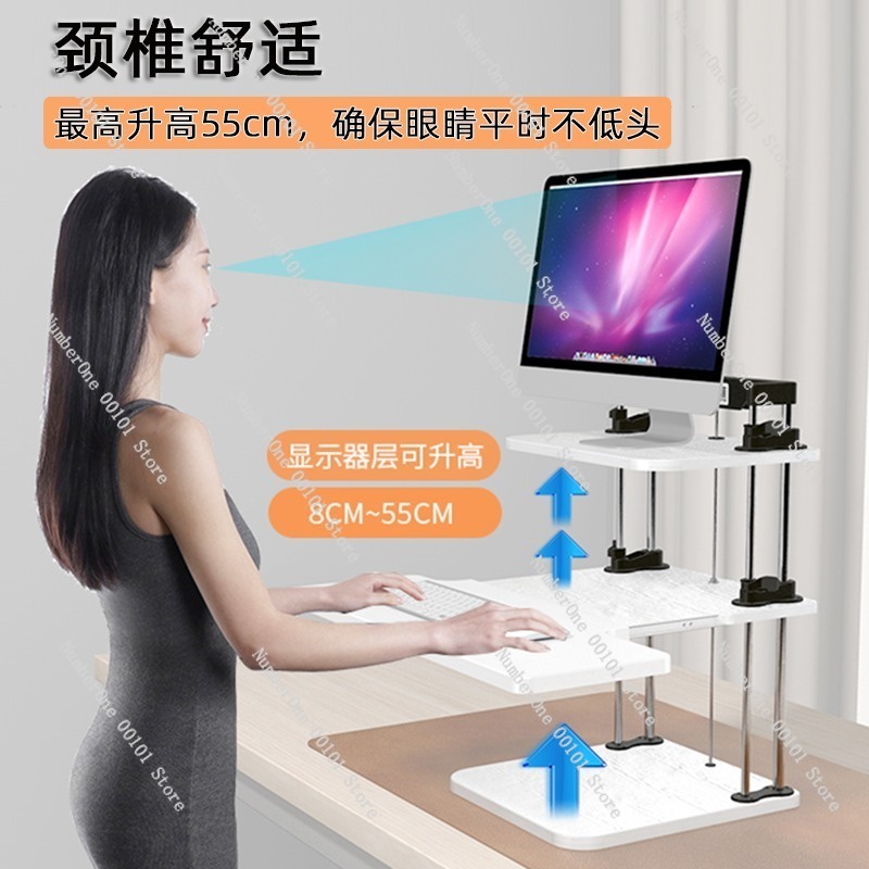 デスクトップワークステーション用の高さ調節可能なスタンディン - Desk Setup Laptop And Monitor のレビューと価格