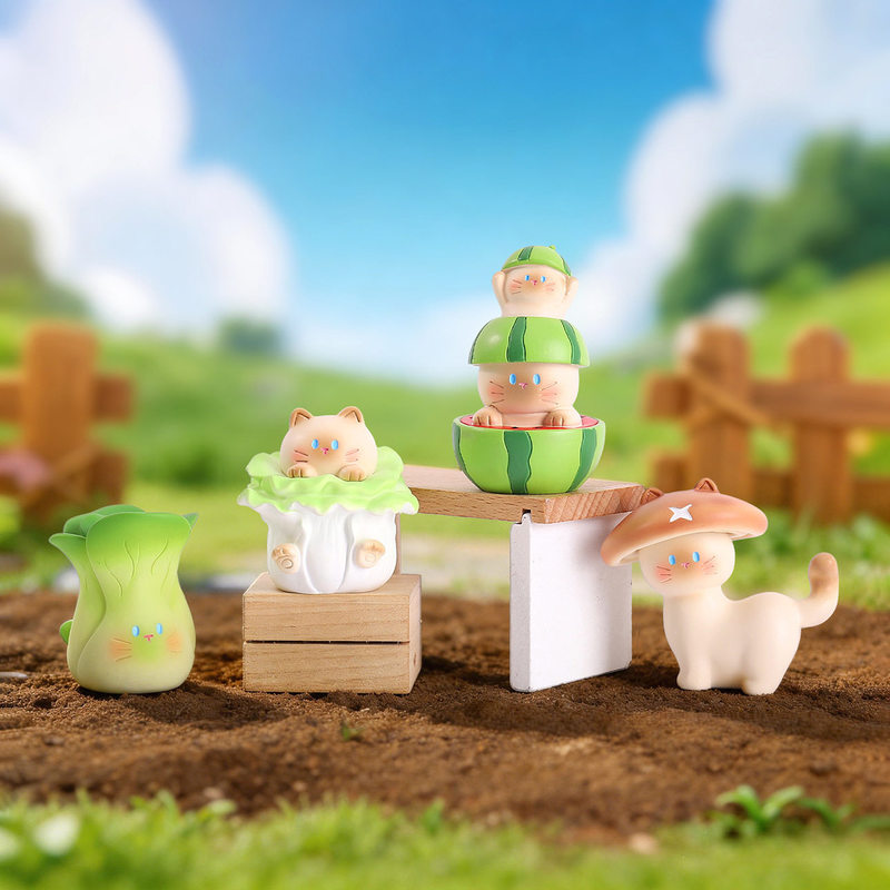 本物の野菜猫ワールドブラインドボックスかわいい猫フィギュアデ - Desk Setup Productivity のレビューと価格
