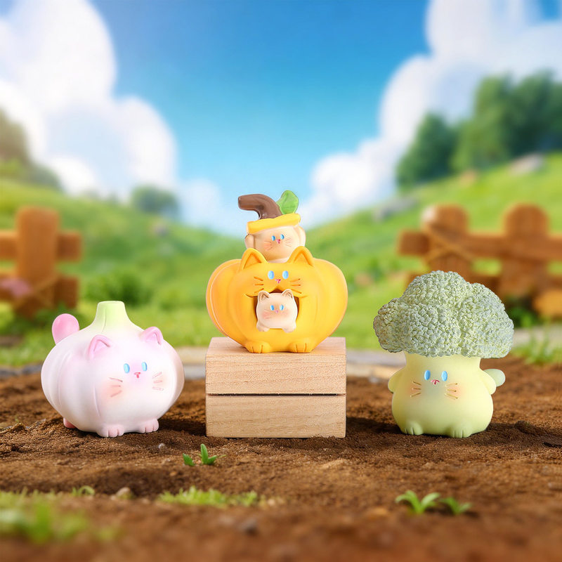 本物の野菜猫ワールドブラインドボックスかわいい猫フィギュアデ - Desk Setup Productivity のレビューと価格