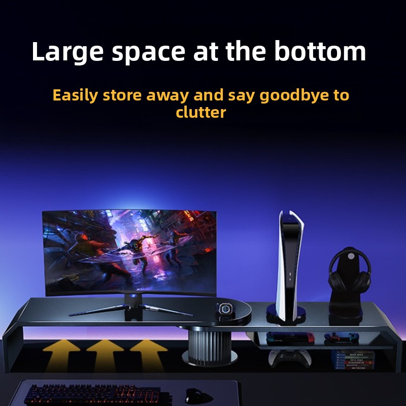 ゲーミングデュアルモニタースタンド オフィススクリーンライザ - Desk Setup Laptop And Monitor のレビューと価格