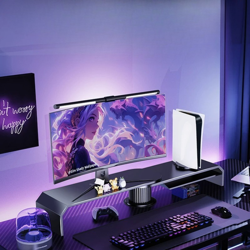 ゲーミングデュアルモニタースタンド オフィススクリーンライザ - Desk Setup Laptop And Monitor のレビューと価格