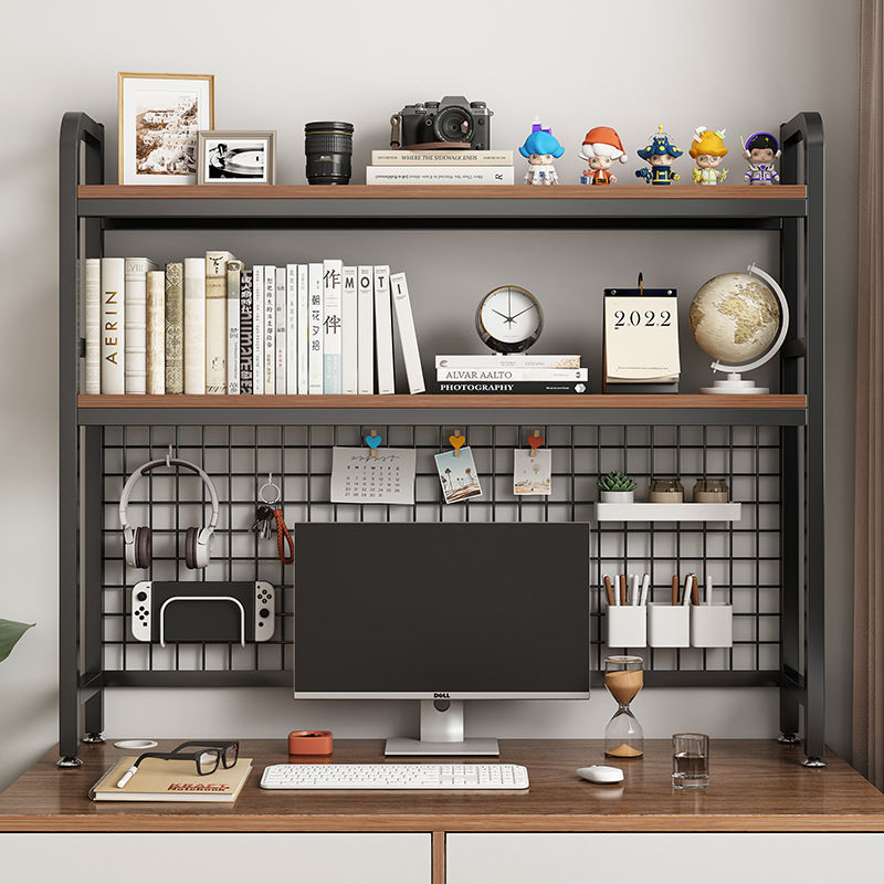 学生用グリッド付き本棚,収納棚,多層鉄製棚,デスクトップコン - Desk Setup Productivity のレビューと価格