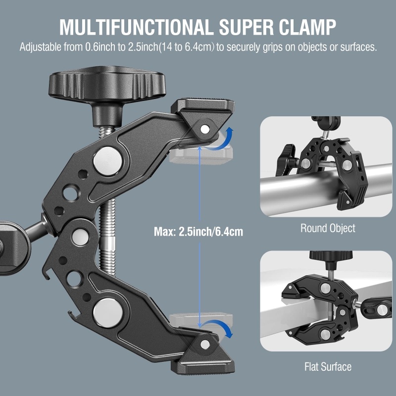 ユニバーサルアルミスーパーカンプ、ダブルボールヘッドマジック - Monitor Arm Clamp のレビューと価格
