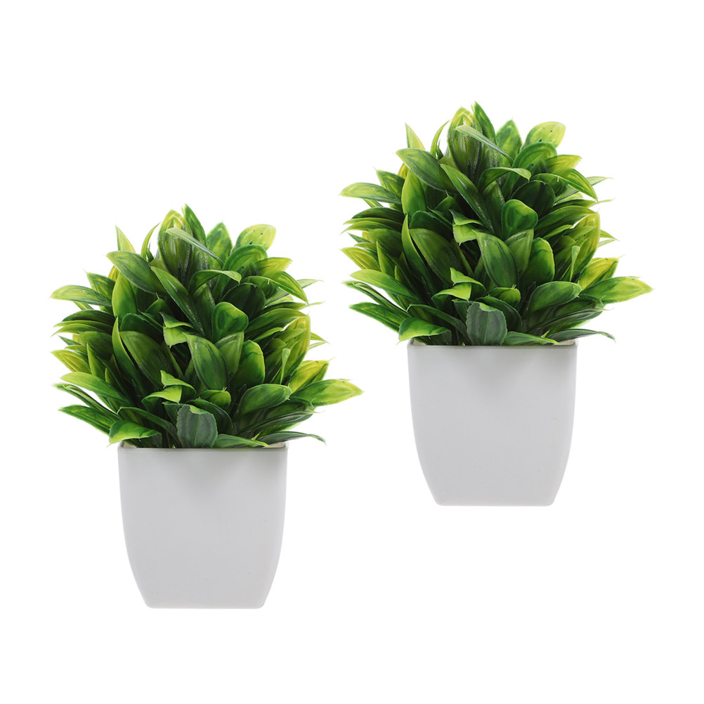 2個入り、高品質で色あせしにくいミニサイズの人工盆栽。室内の - Plant Pot Small Desk のレビューと価格