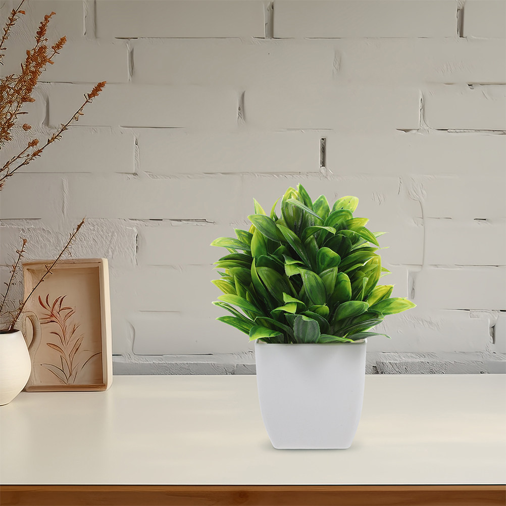 2個入り、高品質で色あせしにくいミニサイズの人工盆栽。室内の - Plant Pot Small Desk のレビューと価格