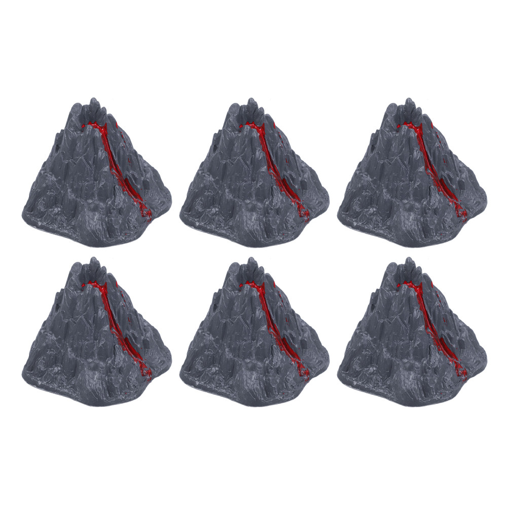 6個入り、火山の溶岩を模したプラスチック製のミニチュア火山の - Desk Setup Simulator のレビューと価格