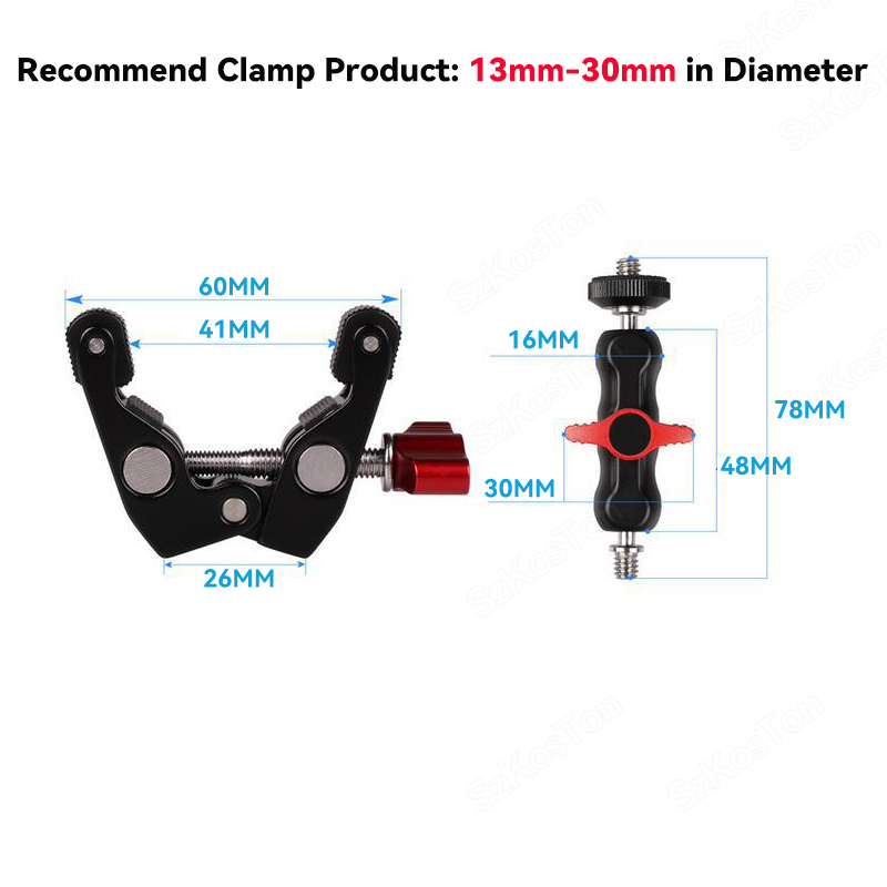 多機能ボールヘッドスーパークランプマジックアーム 1/4 ' - Monitor Arm Clamp のレビューと価格