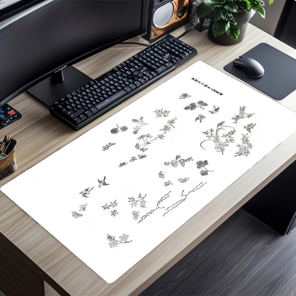 植物柄マウスパッド スピード オフィスデスクアクセサリー ゲ - Desk Setup With Plants のレビューと価格