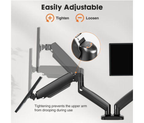 デュアルモニタースタンドアーム、ガススプリング式2モニターデ - Monitor Arm Clamp のレビューと価格