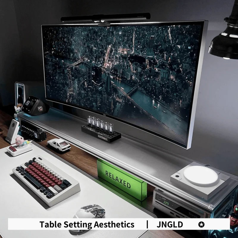アルミニウムモニタースタンドアクリルデスクトップライザーラッ - Desk Setup Laptop And Monitor のレビューと価格
