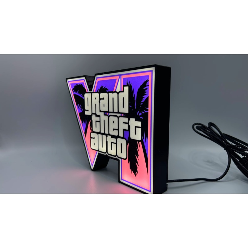 GTA6 グランド・セフト・オートVI LEDライトボックス - Desk Setup Productivity のレビューと価格