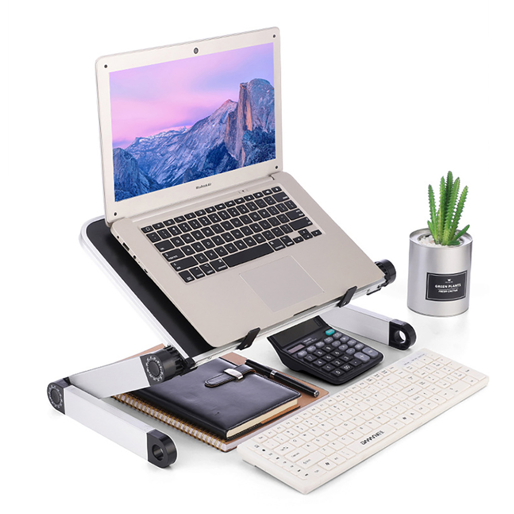調節可能なラップトップデスクスタンドポータブルアルミ人間工学 - Desk Setup Notebook のレビューと価格