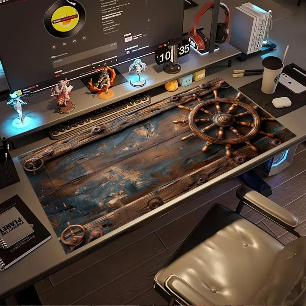 ヴィンテージ海賊船の舵をモチーフにした拡張ゲーミングマウスパ - Desk Setup Pc And Laptop のレビューと価格