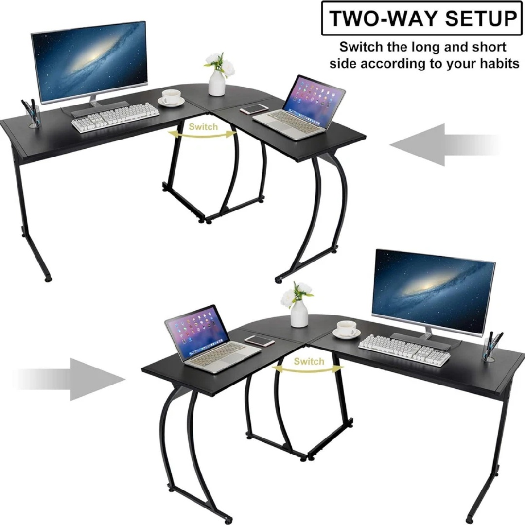58インチ L字型ゲーミングデスク コーナーコンピューターデ - Desk Setup Notebook のレビューと価格